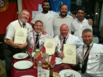 England Team silver, boat crew in background